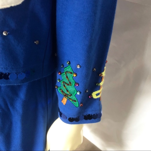Ugly Christmas (not ugly) dress w/cardigan - Picture 5 of 8
